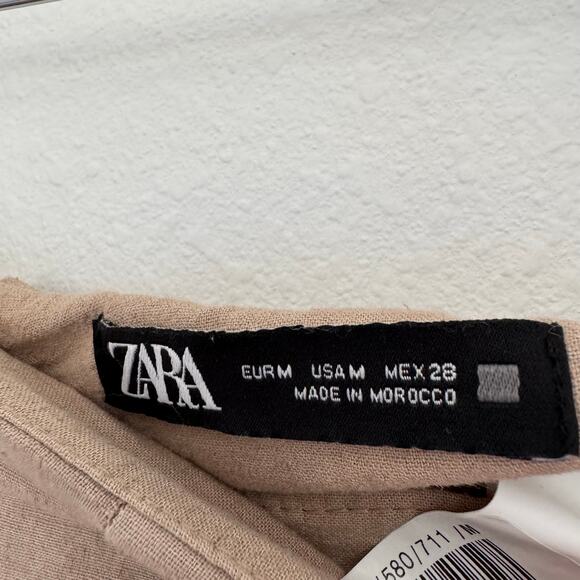 ZARA Button-Down Linen Blend Maxi Skirt Tan Beige size M - Picture 3 of 5